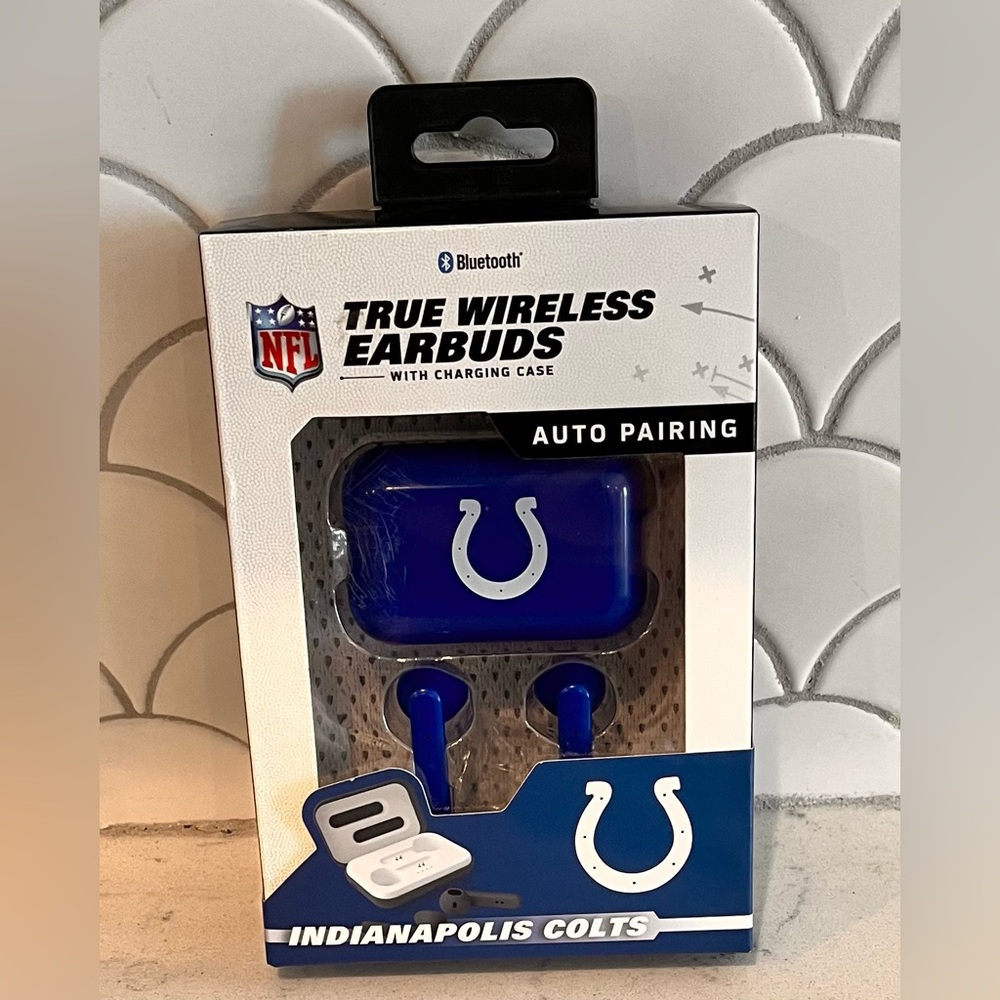 Indianapolis Colts  True Wireless Earbuds Officially‎ NFL Licensed w/ Case